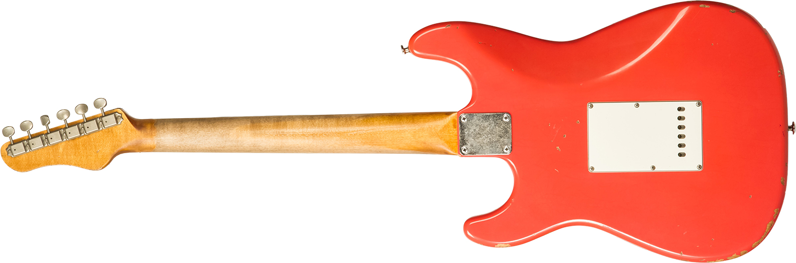 Haar Guitars Trad S 3s Lindy Fralin Trem Rw #42274 - Aged Fiesta Red - Elektrische gitaar in Str-vorm - Variation 1