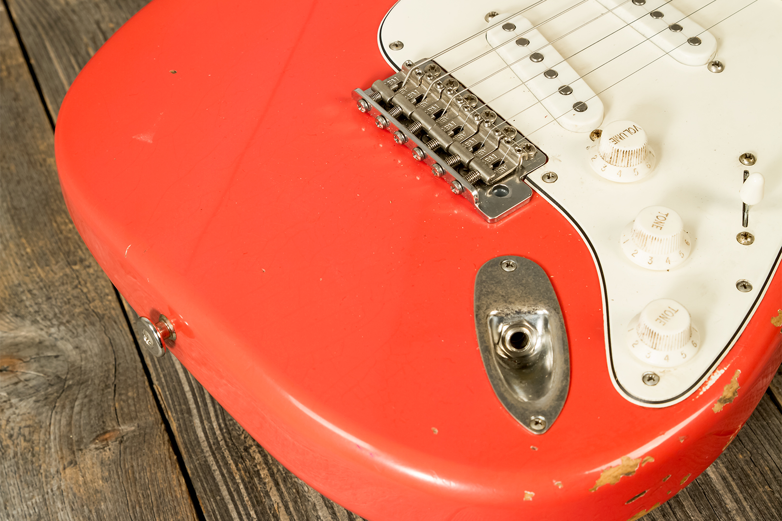 Haar Guitars Trad S 3s Lindy Fralin Trem Rw #42274 - Aged Fiesta Red - Elektrische gitaar in Str-vorm - Variation 3