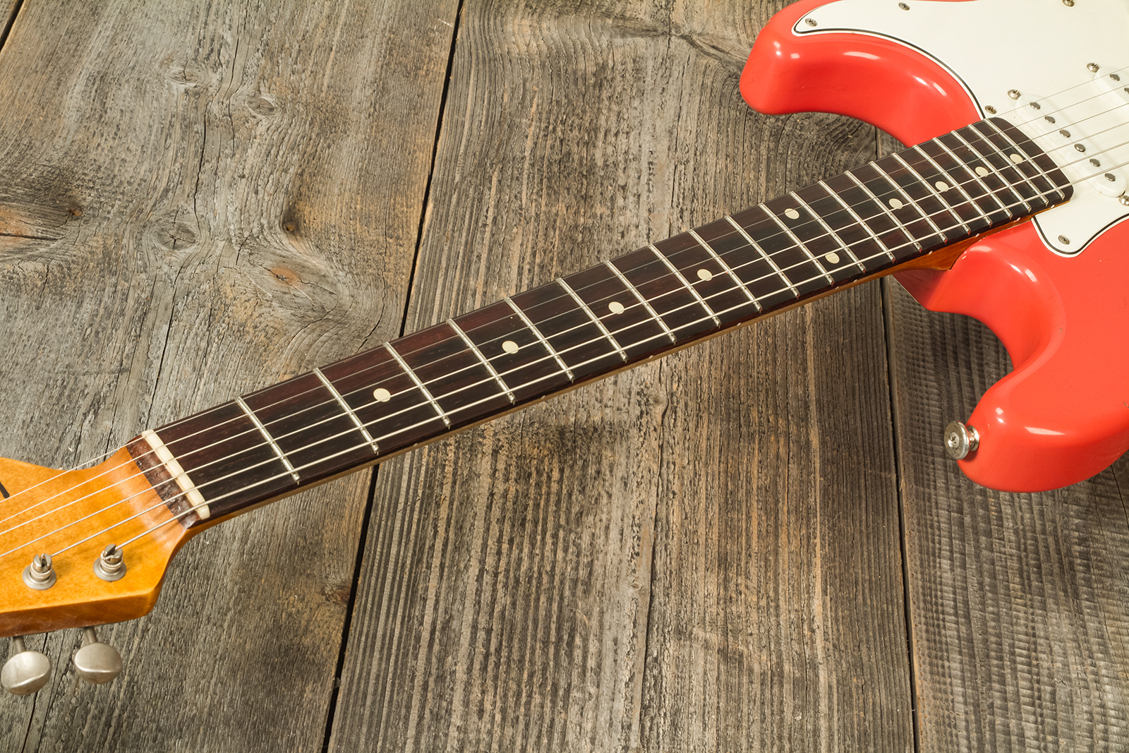 Haar Guitars Trad S 3s Lindy Fralin Trem Rw #42274 - Aged Fiesta Red - Elektrische gitaar in Str-vorm - Variation 5