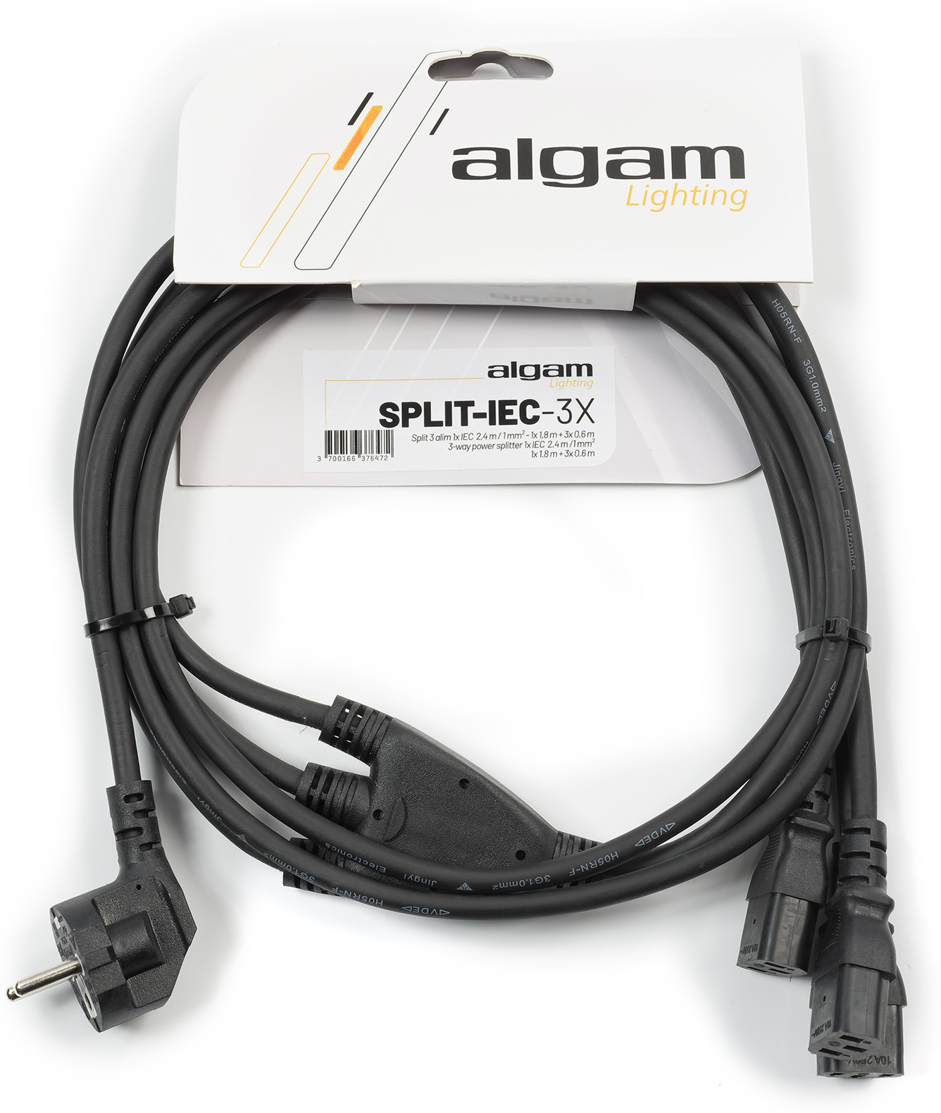 Algam Lighting Split 3 Alim 1x Iec 1 Mm² 2,4 M / 1x 1,8 M + 3x 0,6 M - Kabel - Main picture