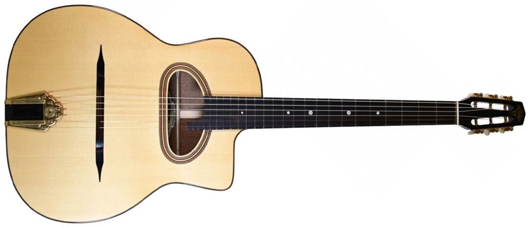 Altamira M10 D Hole Gypsy Jazz Grande Bouche Cw Epicea Acajou Eb - Natural - Gipsy gitaar - Main picture