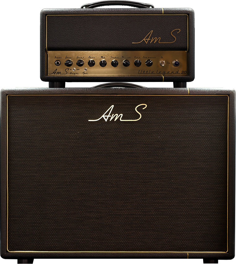 Ams Amplifiers Little Legend 20 Head 20w + Cab 1x12 V30-ob Black - Elektrische gitaar versterkerstack - Main picture