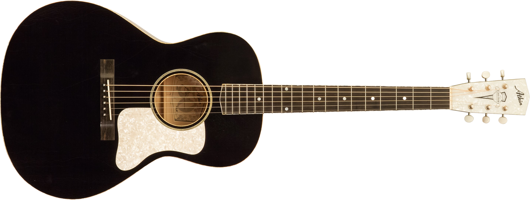 Atkin The Thirty Six Black Pearl Slope Shoulder Parlor Epicea Erable Eb #3856 - Black Pearl - Folk gitaar - Main picture