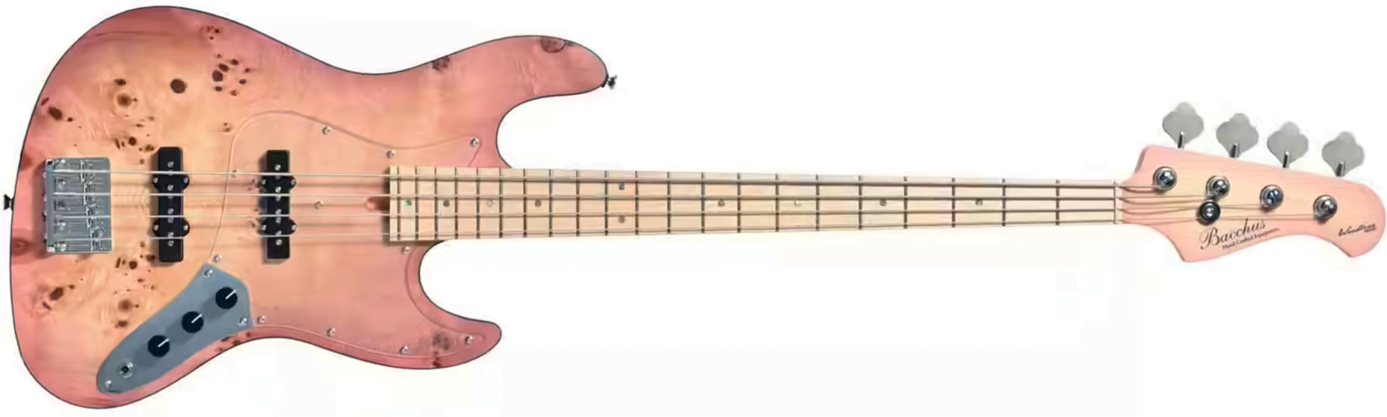 Bacchus Jt Wl4-bp/m Jap Tune Up Mn - Someiyoshino Pink Burst Satin - Solid body elektrische bas - Main picture