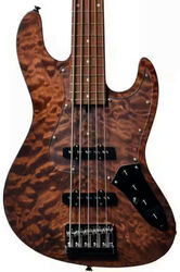 Solid body elektrische bas Bacchus Japan Tune Up JT WL5-QM-AC RSM/M (5-String) - Brown Satin