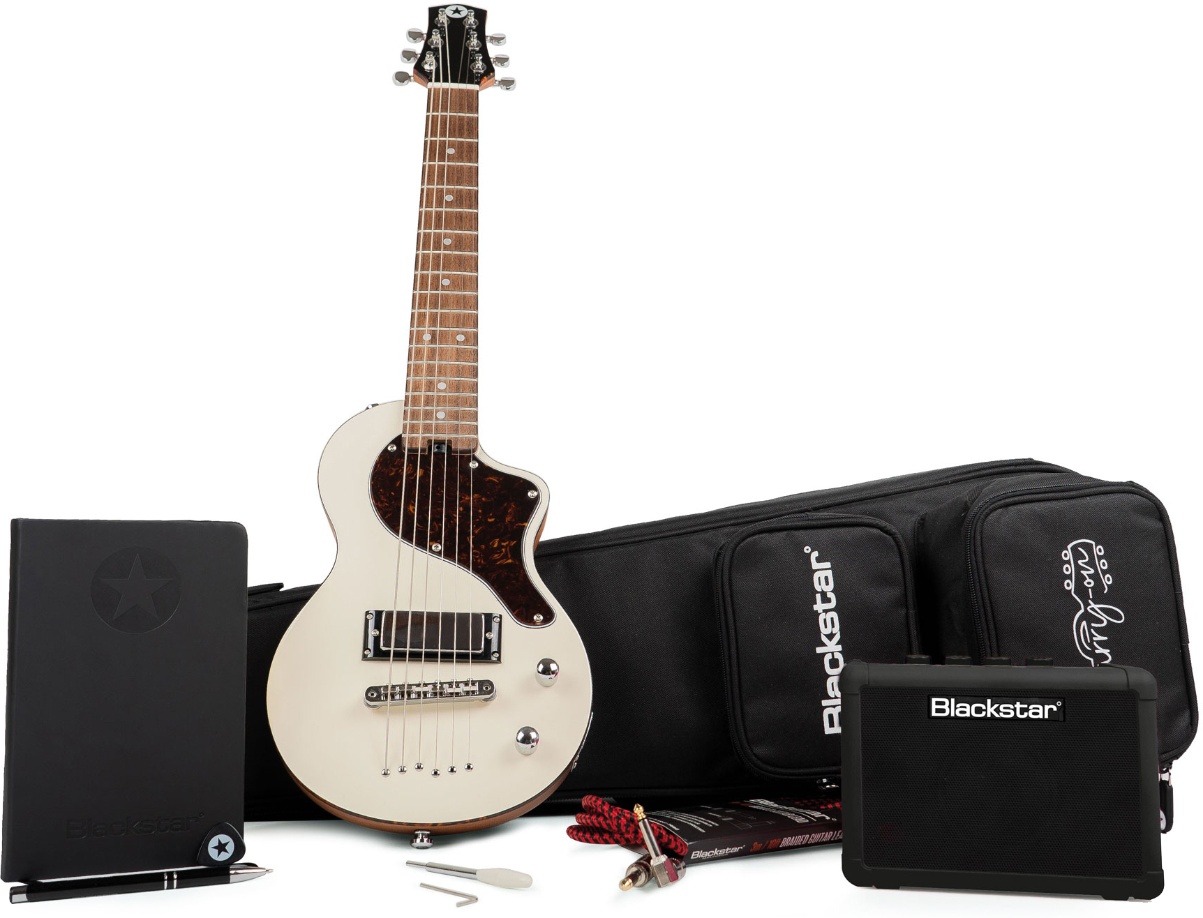 Blackstar Carry-on Travel Guitar Deluxe Pack +fly 3 Bluetooth +housse - White - Elektrische gitaar set - Main picture