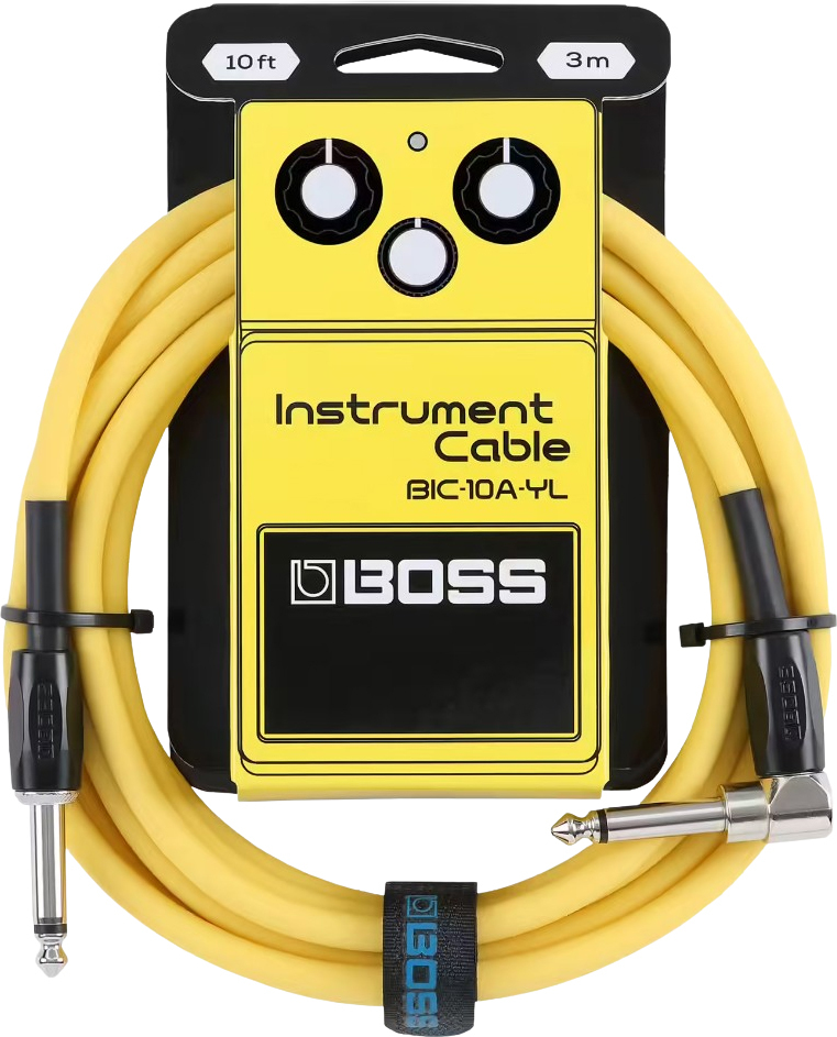 Boss Bic-10a-yl Cable Instrument Coude/droit 10ft Yellow - Kabel - Main picture