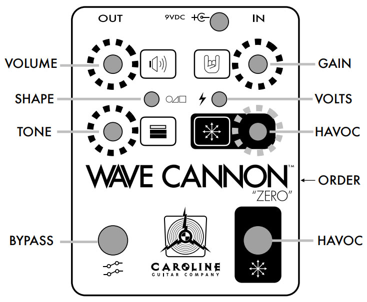 Caroline Guitar Wave Cannon Zero - Overdrive/Distortion/fuzz effectpedaal - Variation 1