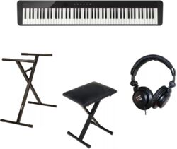 Draagbaar digitale piano Casio PX-S1100 Noir + Stand + Banquette + Casque - Noir