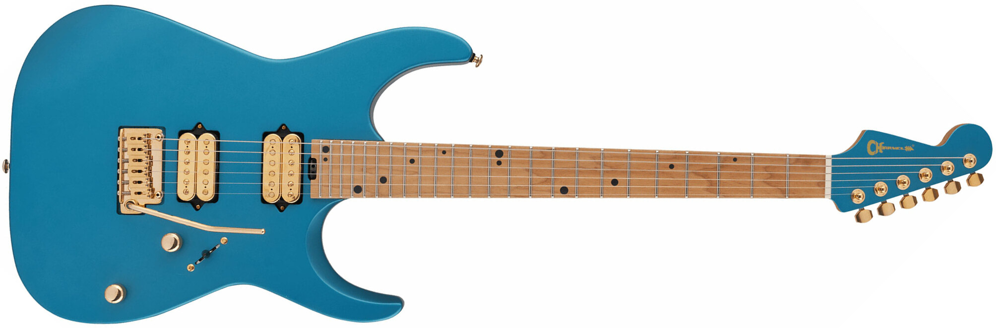 Charvel Angel Vivaldi Dinky Dk24-6 Nova Signature 2h  Dimarzio Trem Mn - Lucerne Aqua Firemist - Elektrische gitaar in Str-vorm - Main picture