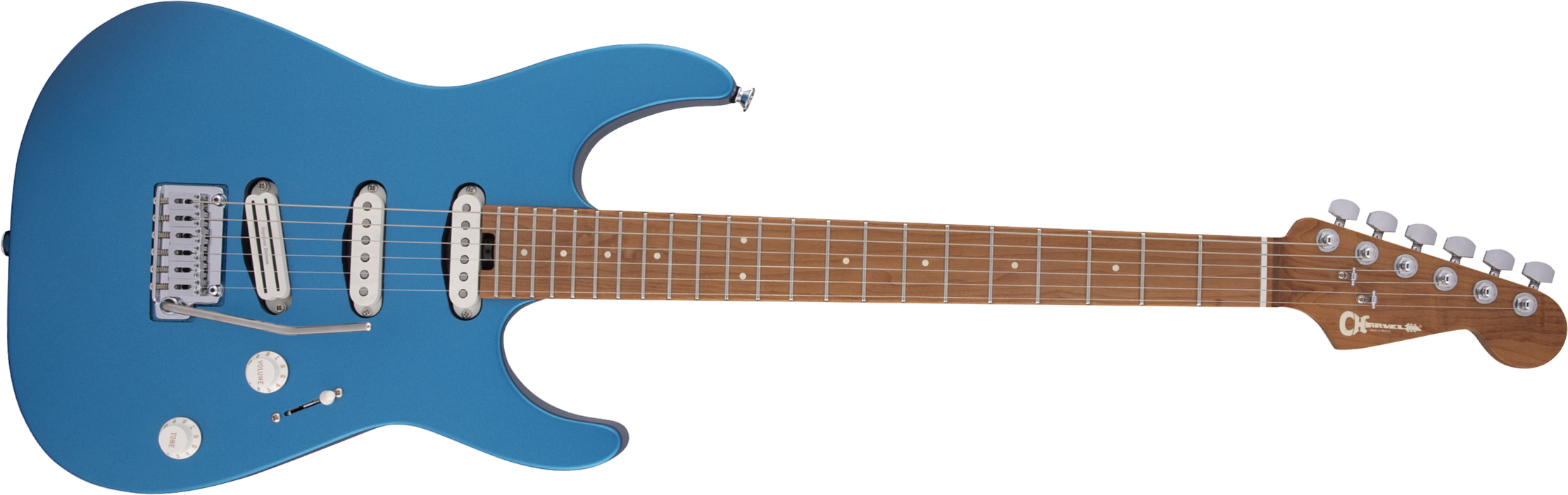 Charvel Dinky Dk22 Sss 2pt Cm Pro-mod 3s Seymour Duncan Mn - Electric Blue - Metalen elektrische gitaar - Main picture