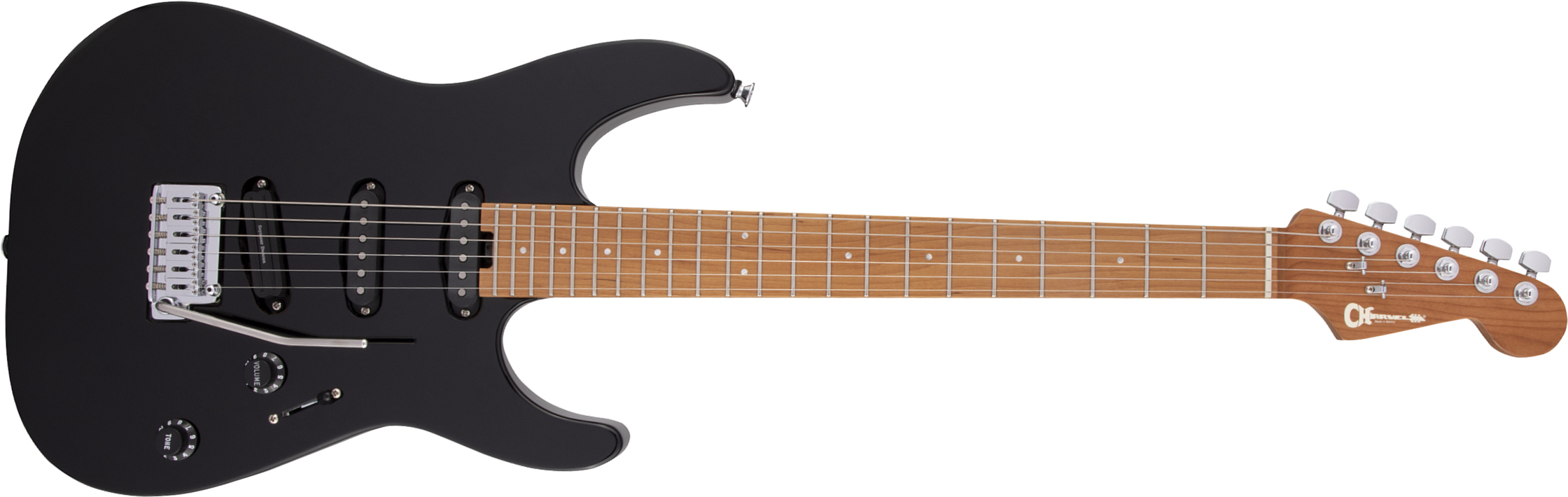 Charvel Dinky Dk22 Sss 2pt Cm Pro-mod 3s Seymour Duncan Trem Mn - Gloss Black - Elektrische gitaar in Str-vorm - Main picture