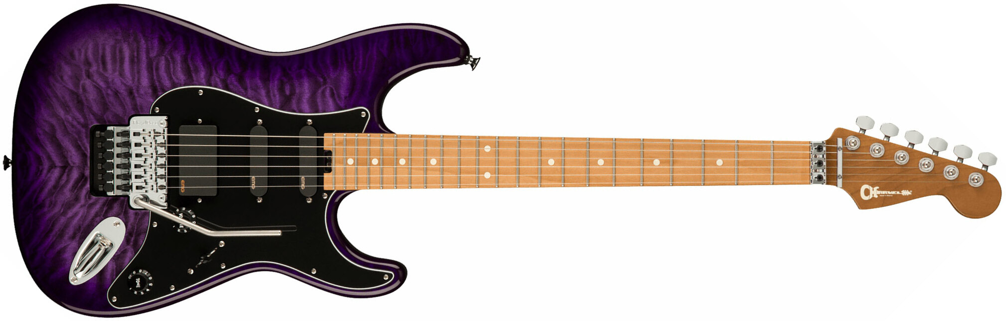 Charvel Marco Sfogli So Cal Style 1 Pro Mod Signature Hss Emg Fr Mn - Transparent Purple Burst - Kenmerkende elektrische gitaar - Main picture