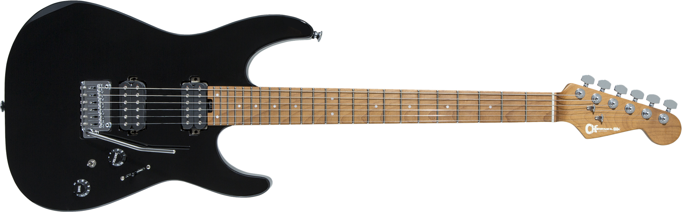 Charvel Pro-mod Dk24 Hh 2pt Cm Seymour Duncan Trem Mn - Black - Elektrische gitaar in Str-vorm - Main picture