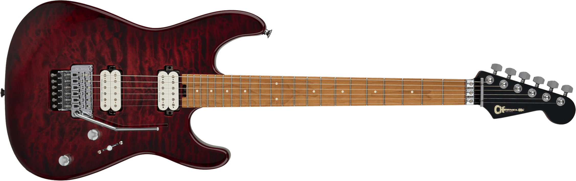 Charvel San Dimas Pro-mod Plus Style 1 Hh Fr Cm 2h Seymour Duncan Mn - Sangria Burst - Elektrische gitaar in Str-vorm - Main picture