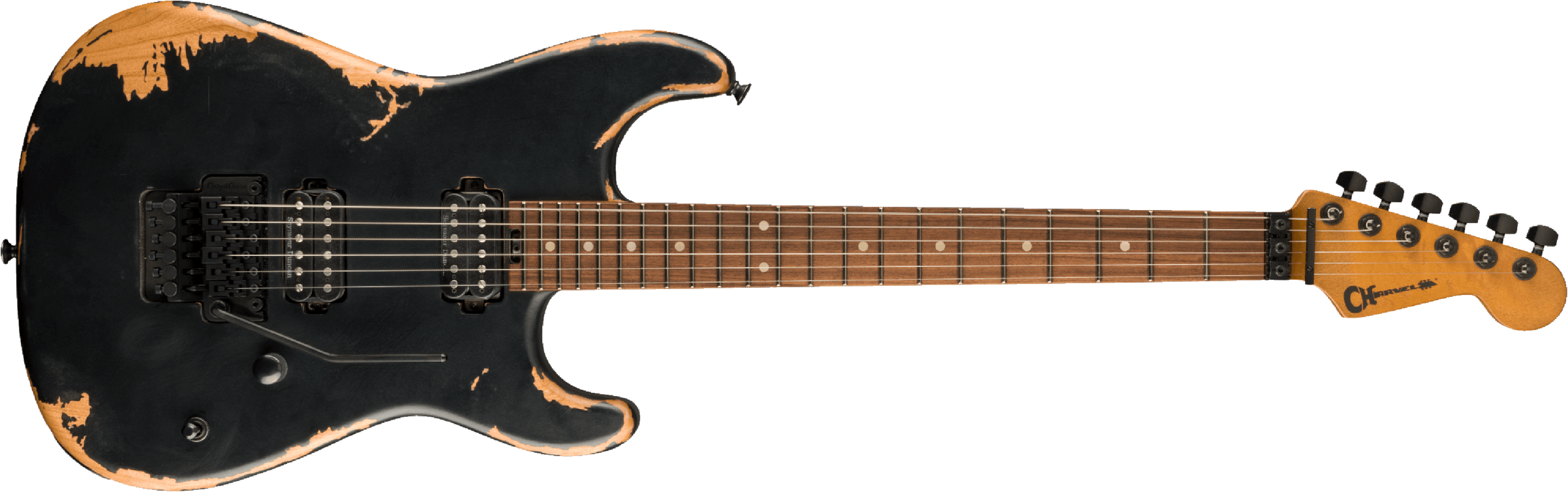 Charvel San Dimas Pro-mod Relic Style 1 Hh Fr E Pf - Weathered Black - Elektrische gitaar in Str-vorm - Main picture