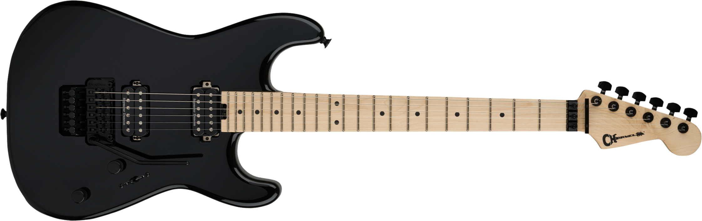 Charvel San Dimas Pro-mod Style 1 Hh Fr Mpl 2h Seymour Duncan Mn - Gloss Black - Elektrische gitaar in Str-vorm - Main picture