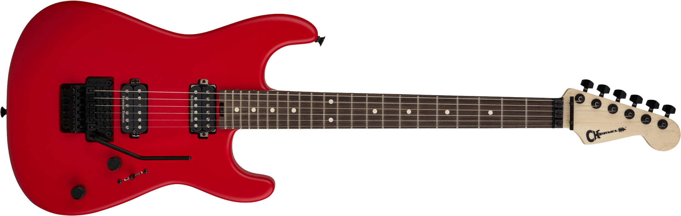 Charvel San Dimas Pro-mod Style 1 Hh Fr Rw 2h Seymour Duncan - Satin Ferrari Red - Elektrische gitaar in Str-vorm - Main picture