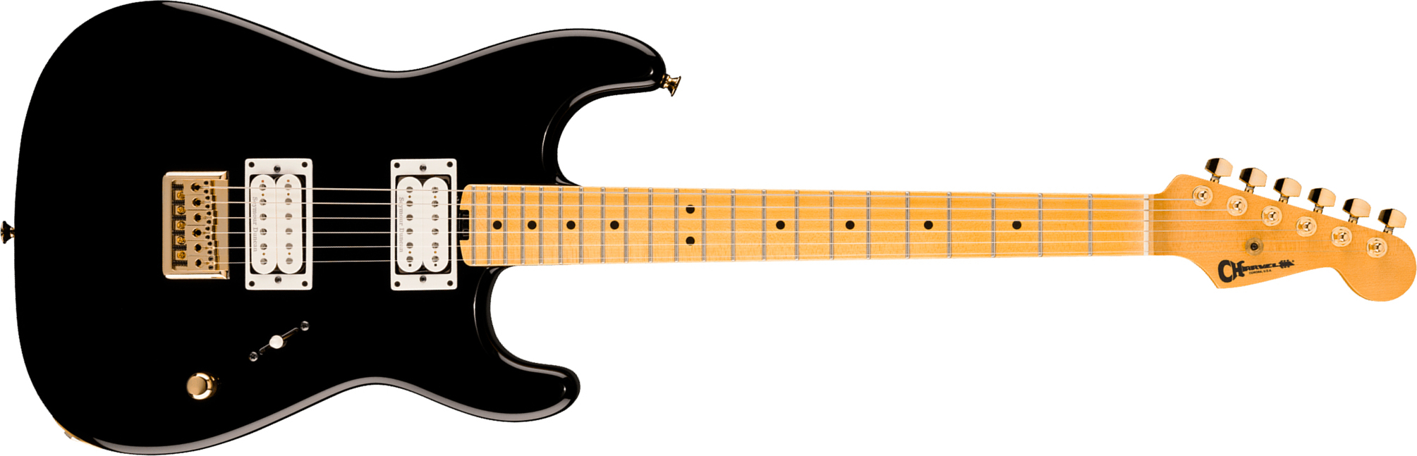 Charvel San Dimas Style 1 Sd1 Hh Ht American Neo Classic 2h Seymour Duncan Ht Mn - Gloss Black - Elektrische gitaar in Strat vorm - Main picture