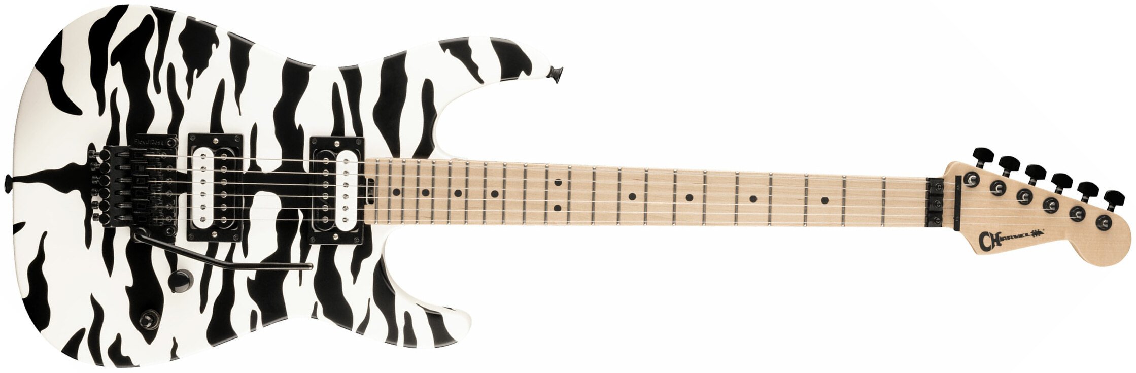 Charvel Satchel Dinky Dk22 Hh Fr M Pro-mod Signature Fishman Fluence Classic Mn - Satin White Bengal - Elektrische gitaar in Str-vorm - Main picture