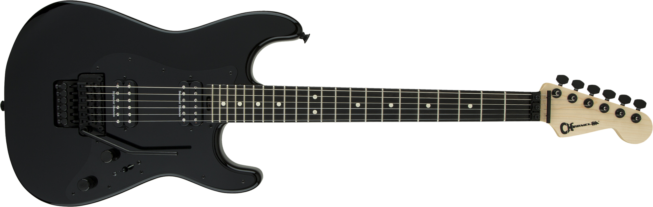 Charvel So-cal Style 1 Hh Fr E Pro-mod 2h Seymour Duncan Eb - Black - Elektrische gitaar in Str-vorm - Main picture