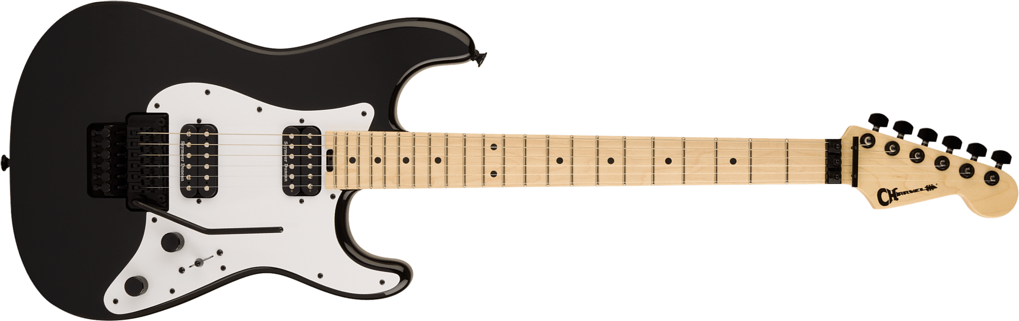 Charvel So-cal Style 1 Hh Fr M Pro-mod 2h Seymour Duncan Mn - Gloss Black - Elektrische gitaar in Strat vorm - Main picture