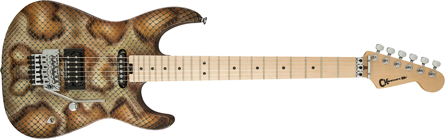Charvel Warren Demartini Pro-mod Snake Signature Hs Fr Mn - Snakeskin - Elektrische gitaar in Str-vorm - Main picture