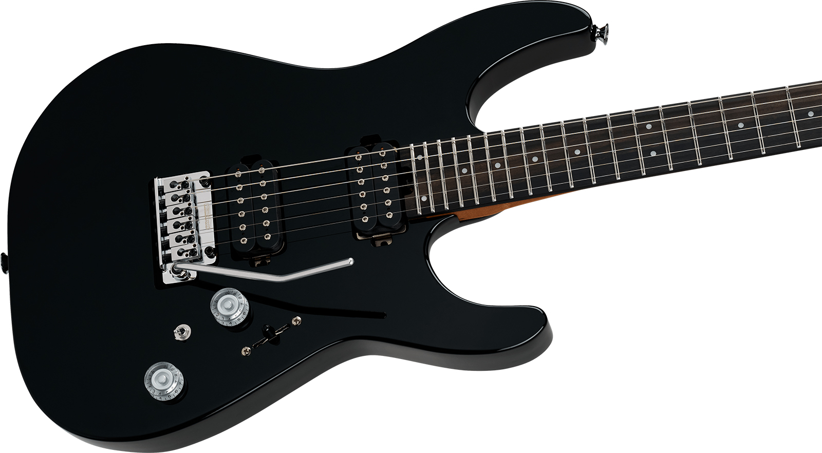 Charvel Dinky Dk24 Hh 2pt Eb Pro-mod Plus 2h Seymour Duncan Trem Eb - Raven Black - Elektrische gitaar in Strat vorm - Variation 2