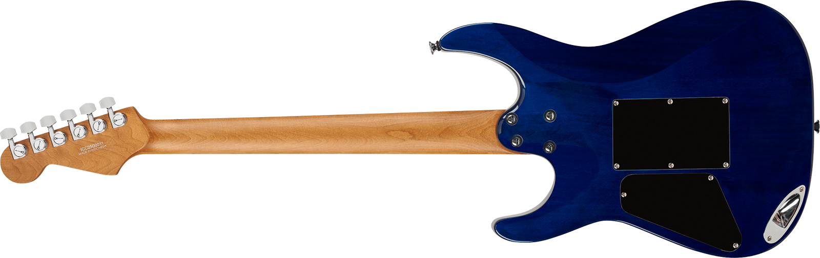 Charvel Dinky Dk24 Hh 2pt Eb Qm Pro-mod Plus 2h Seymour Duncan Trem Eb - Chlorine Burst - Elektrische gitaar in Strat vorm - Variation 1