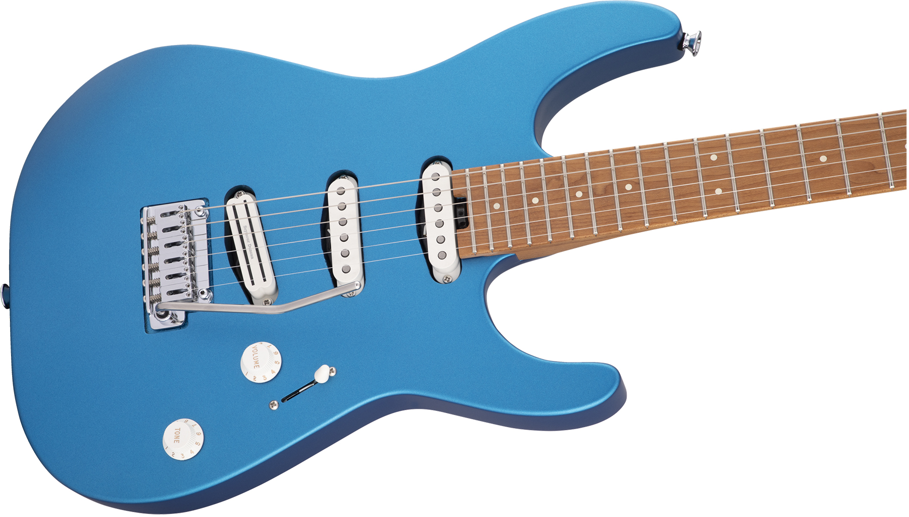 Charvel Dinky Dk22 Sss 2pt Cm Pro-mod 3s Seymour Duncan Mn - Electric Blue - Metalen elektrische gitaar - Variation 2