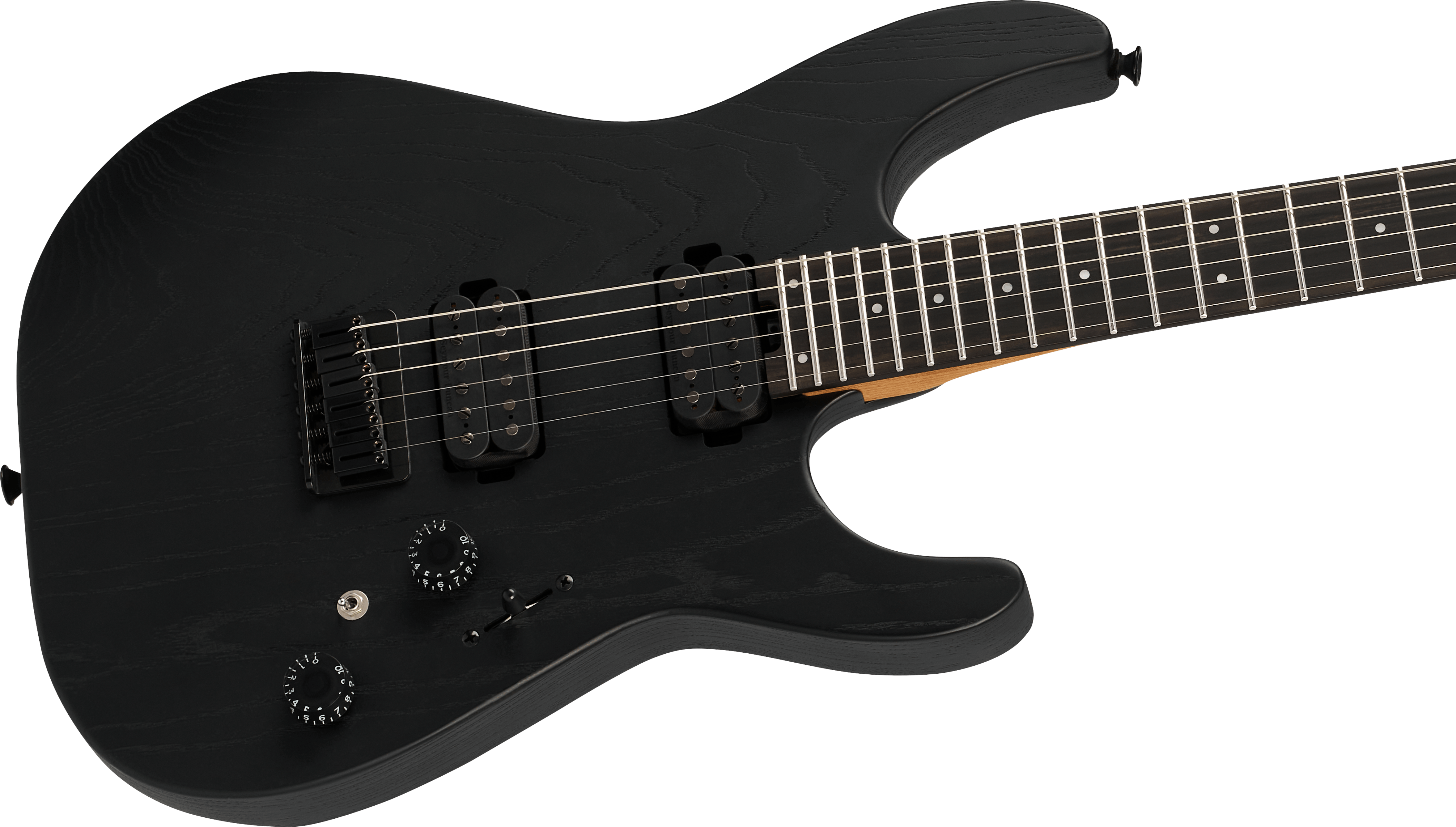 Charvel Dk24 Pro Mod Dinky Qm Plus Ht Hh Eb - Black Ash - Elektrische gitaar in Strat vorm - Variation 3
