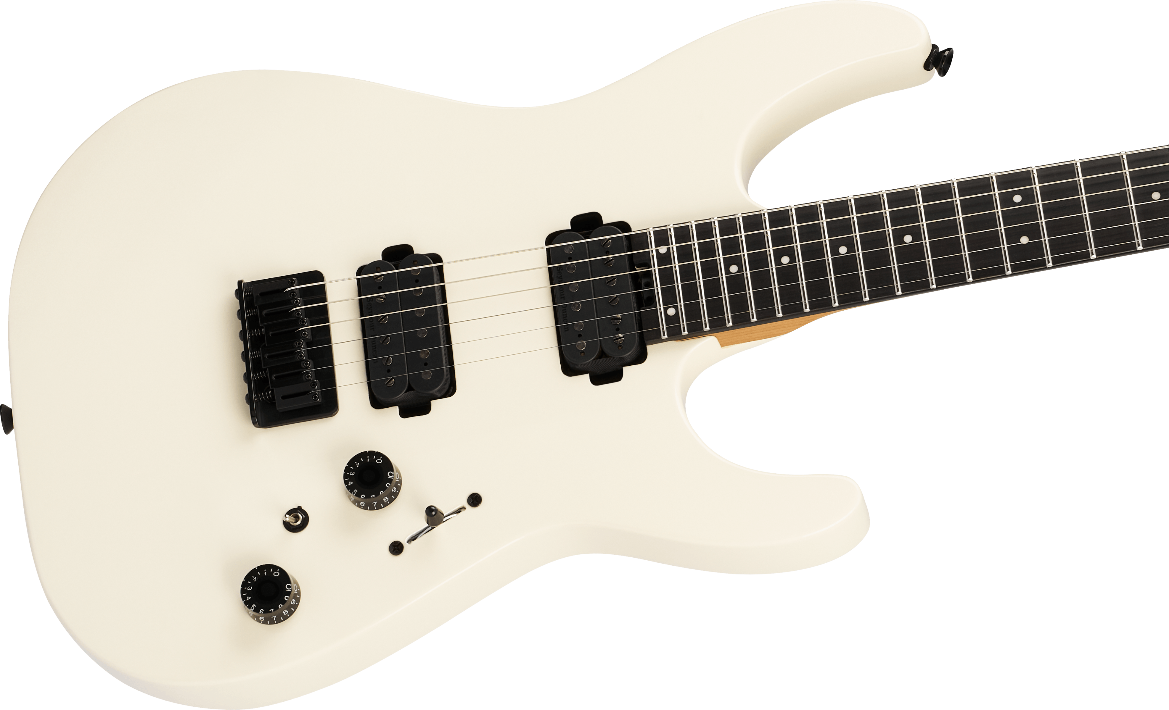Charvel Dk24 Pro Mod Dinky Qm Plus Ht Hh Eb - Creme White - Elektrische gitaar in Strat vorm - Variation 3