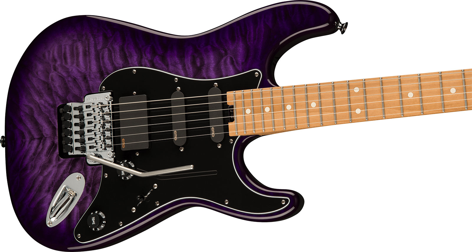 Charvel Marco Sfogli So Cal Style 1 Pro Mod Signature Hss Emg Fr Mn - Transparent Purple Burst - Kenmerkende elektrische gitaar - Variation 2