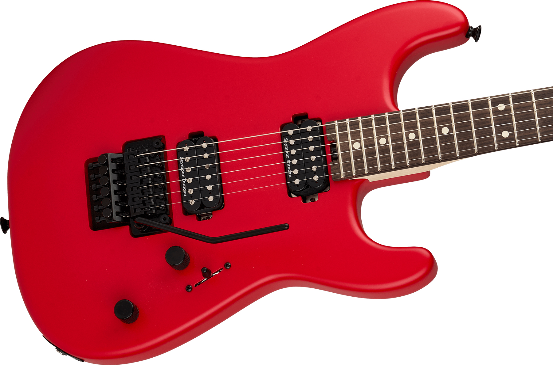 Charvel San Dimas Pro-mod Style 1 Hh Fr Rw 2h Seymour Duncan - Satin Ferrari Red - Elektrische gitaar in Str-vorm - Variation 2