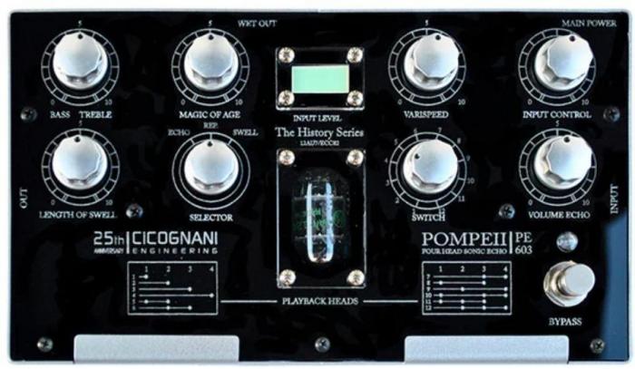 Reverb/delay/echo effect pedaal Cicognani engineering History Pompeii PE603 Four Head Sonic Echo