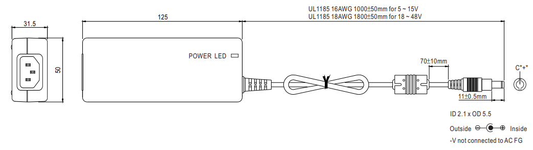 Cicognani Engineering Power Adapter 12v 0.5a - Stroomvoorziening - Variation 1