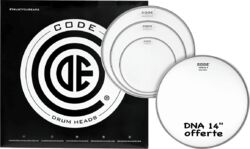 Vellen set Code drumheads Tom Pack DNA Transparente Fusion 10/12/14 + CC 14