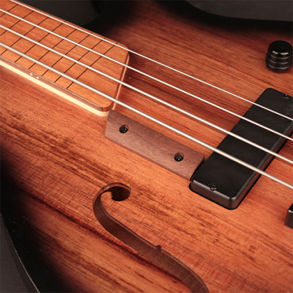 Cort B4fl Mhpz Active Piezo Fretless Jat - Trans Black Burst Satin - Hollow body elektrische bas - Variation 2