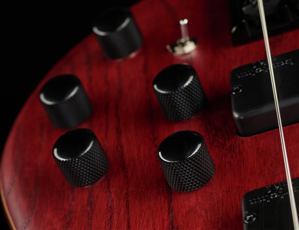 Cort B5 Element Artisan 5c Active Bartolini Mn - Open Pore Burgundy Red - Solid body elektrische bas - Variation 4