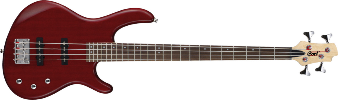 Cort Action Bass Junior Opbc - Open Pore Black Cherry - Solid body elektrische bas - Main picture