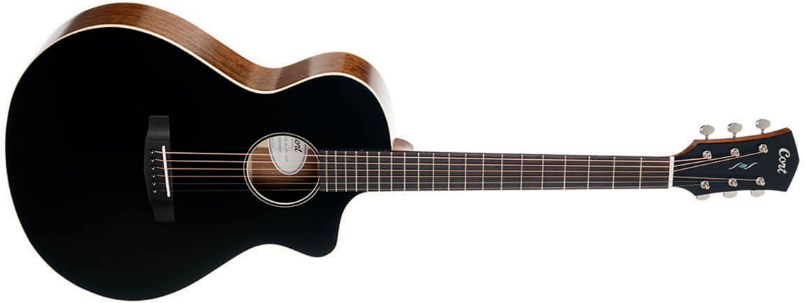 Cort Core-mc Ovangkol Concert Cw Cedre Ovangkol Rw - Black - Folk gitaar - Main picture