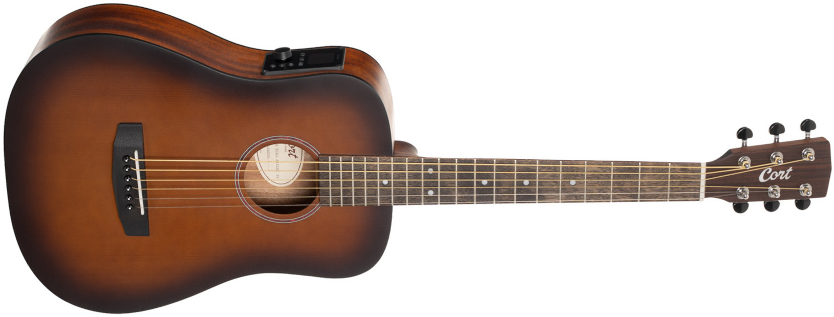 Cort Earth Go Hyvibe Epicea Acajou Lau - Brown Burst - Folk gitaar - Main picture