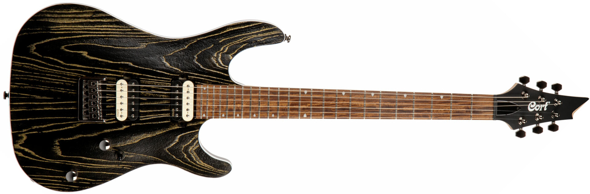 Cort Kx300 Ebr Hh Emg Ht Jat - Etched Black Gold - Elektrische gitaar in Str-vorm - Main picture