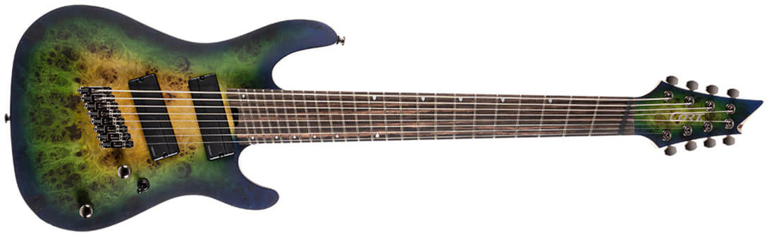 Cort Kx508 Multiscale Ii 8c 2h Fishman Fluence Ht Eb - Mariana Blue Burst - Multi-scale gitaar - Main picture