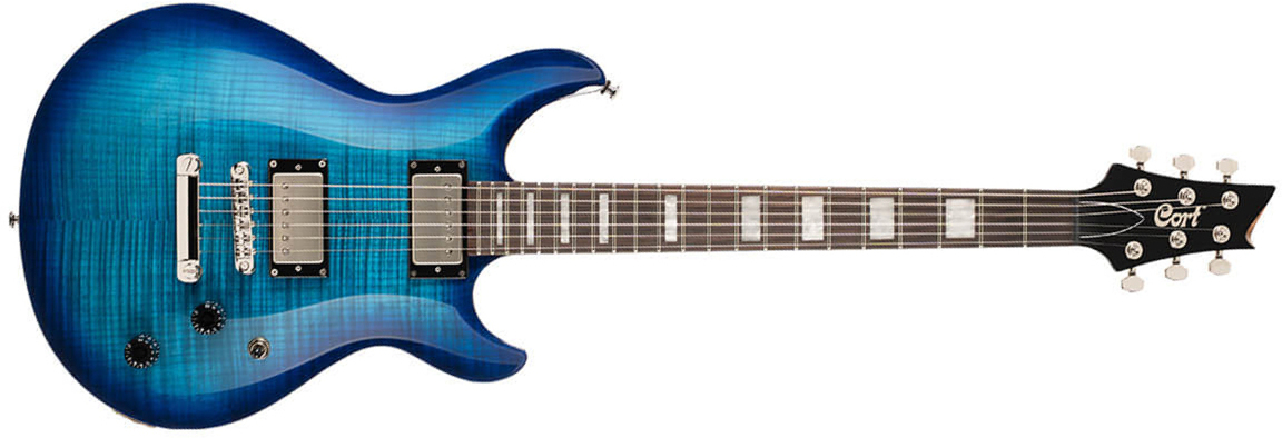 Cort M600 2h Ht Rw - Blue Burst - Double cut gitaar - Main picture