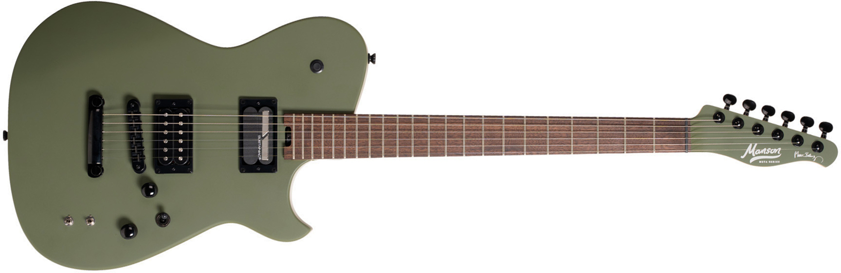Cort Matthew Bellamy Mbm2h Sustainiac Meta Signature 2h Ht Lau - Satin Olive Green - Televorm elektrische gitaar - Main picture