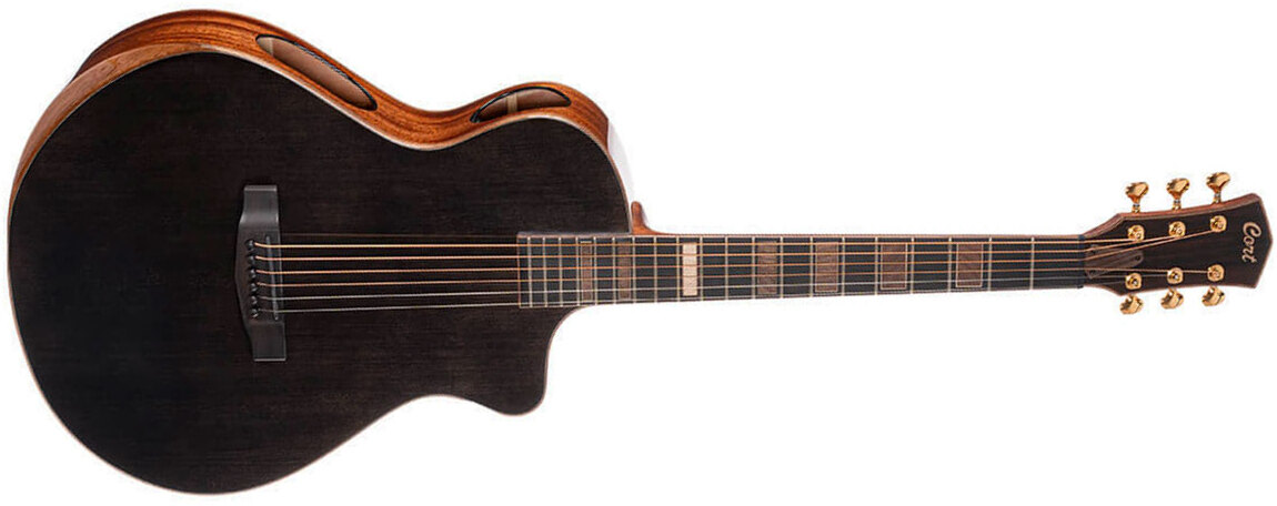 Cort Modern Masterpiece Concert Cw Epicea Acajou Eb - Black - Folk gitaar - Main picture