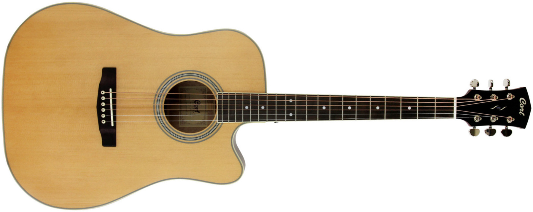 Cort Pure-dcf Dreadnought Electro Epicea Acajou Ov - Natural Satin - Volksgitaar - Main picture