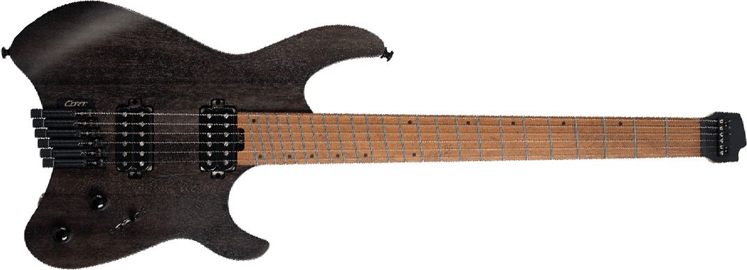 Cort Space G6ms Multiscale 2h Ht Mn - Semi Gloss Trans Black - Multi-scale gitaar - Main picture