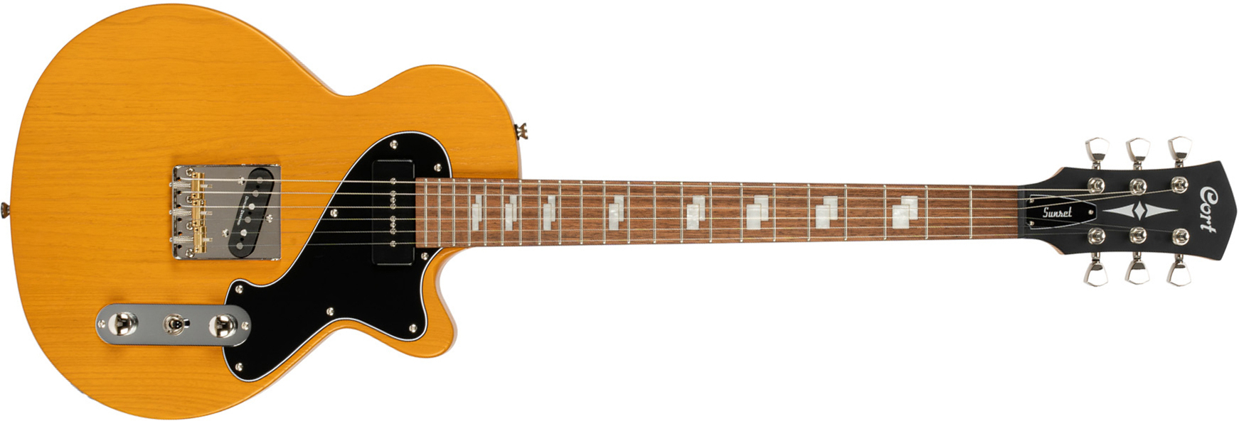Cort Sunset Tc Opmy Ss Ht Jat - Open Pore Mustard Yellow - Enkel gesneden elektrische gitaar - Main picture